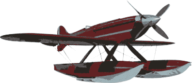 An illustration of a Macchi Castoldi MC 72 water plane, which is the HyperTextHero logotype.