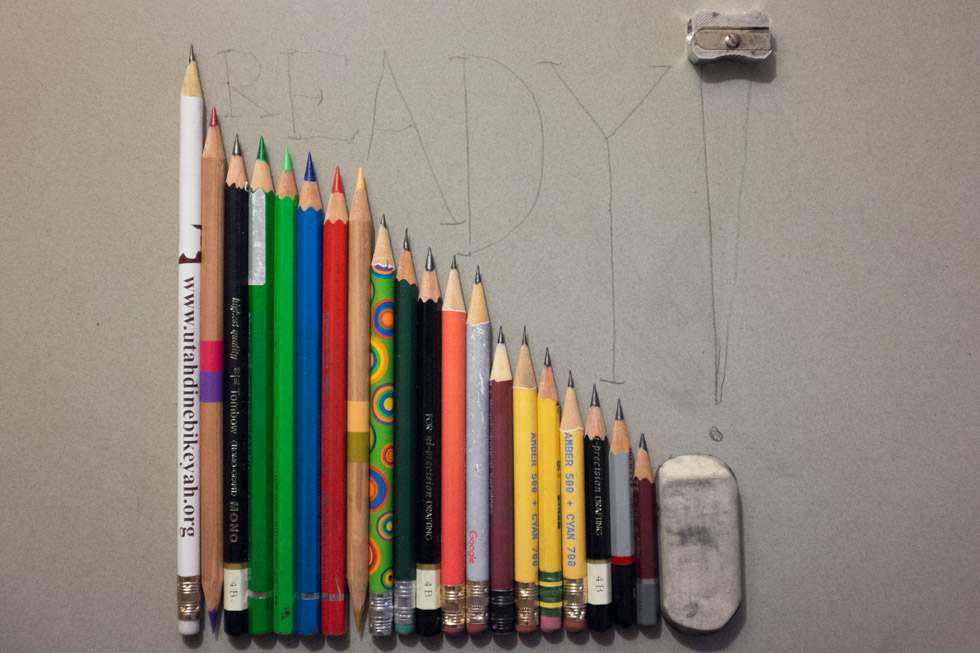 Sharpened pencils.