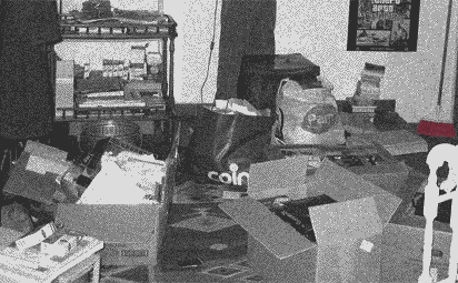 Initial stages of the clean-out hurricane. A photograph of my room in the initial stages of the clean-out hurricane.
