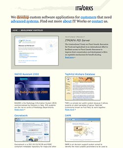 A graphic depicting the IT Works website.