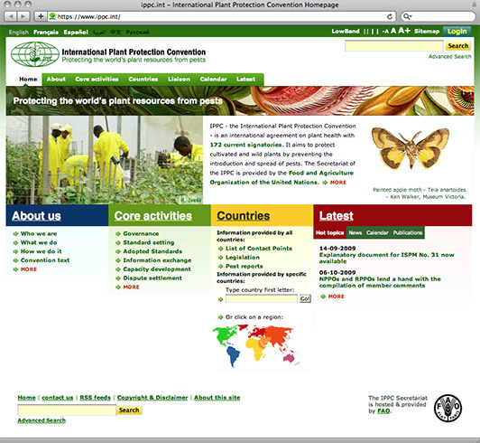 International Plant Protection Convention website redesign. International Plant Protection Convention website redesign.