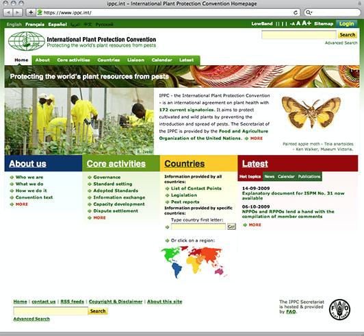 International Plant Protection Convention website redesign.