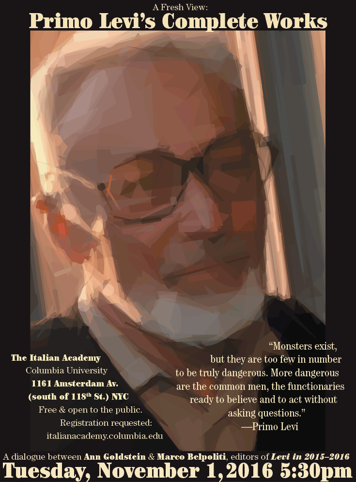 Primo Levi 2016 poster.