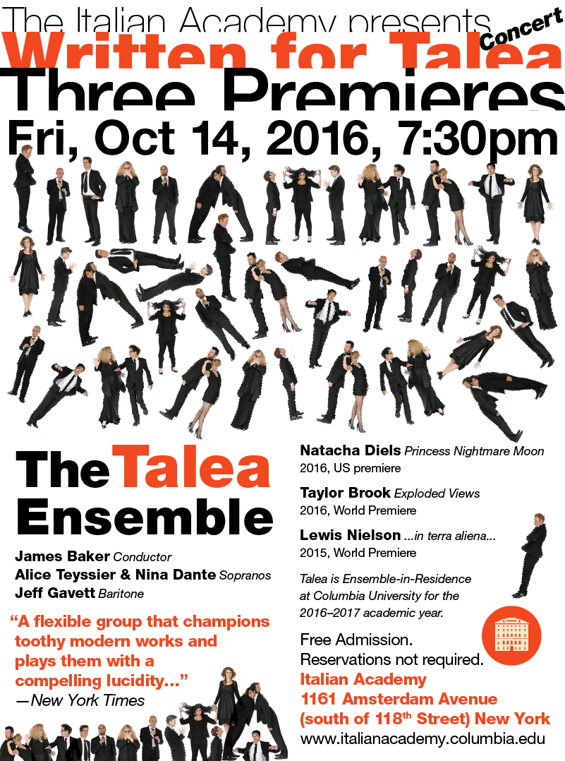 Talea Ensemble poster.