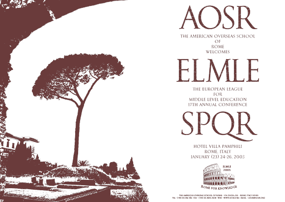 Stylized photograph of Roman pine with Roman lettering.