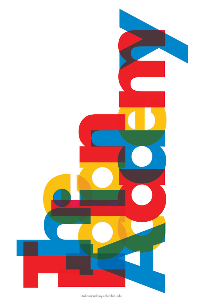 Typographic poster for the Italian Academy.