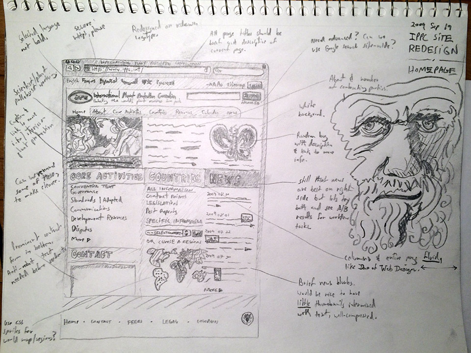 International Plant Protection Convention website homepage sketch.