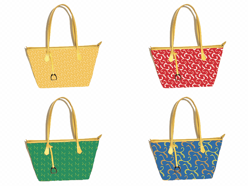 Horse patterns applied to bags.