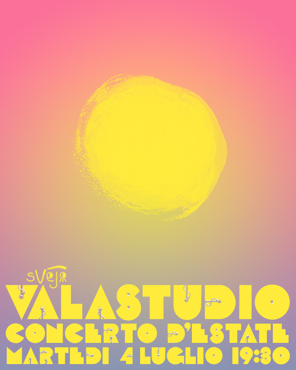 A painted sun on a colorful background with stylized typography on the bottom.