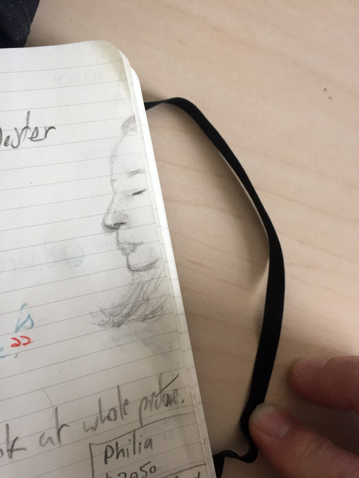Drawing of a photo that didn’t make it in this book, but will be in another.