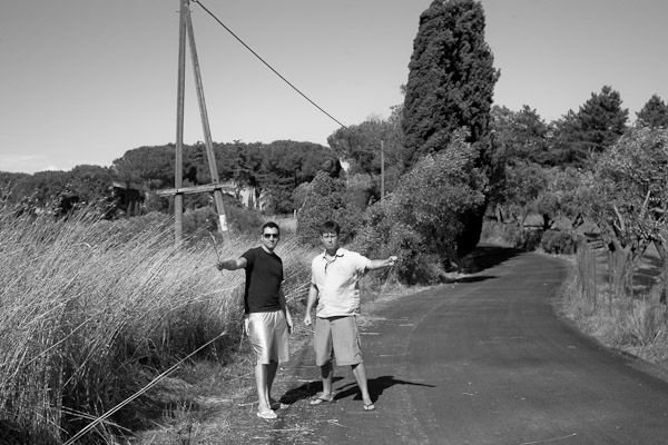 Jimmy and Frankie in the Roman countryside.